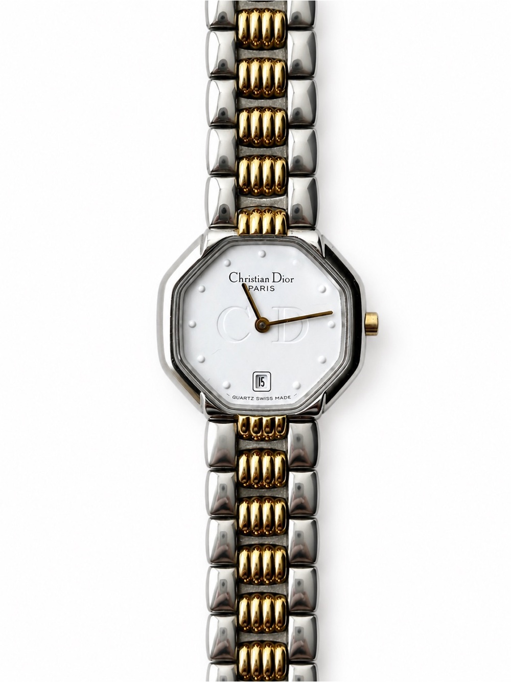 Christian Dior 48.203 Vintage Two-Tone Swiss Quartz Octagon Watch